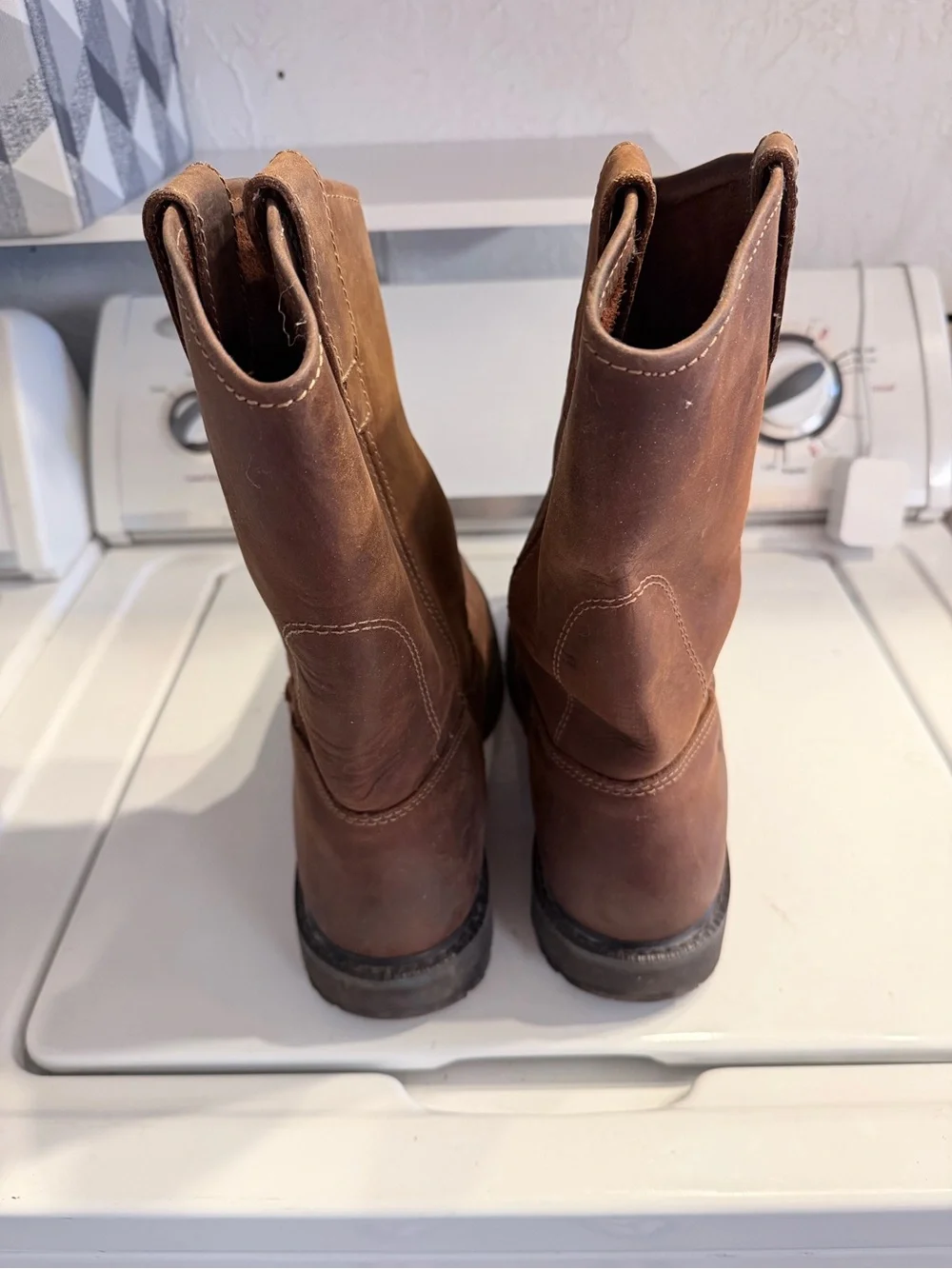 Wolverine Brown Leather Pull-On Work Boots